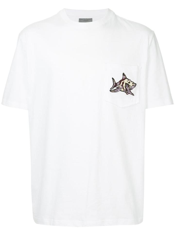 Lanvin Embroidered Shark T-shirt - White