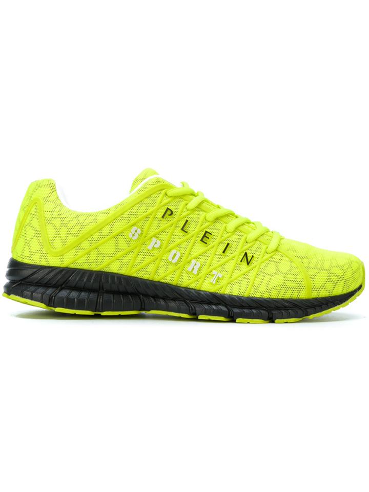 Plein Sport Aside Logo Sneakers - Yellow & Orange