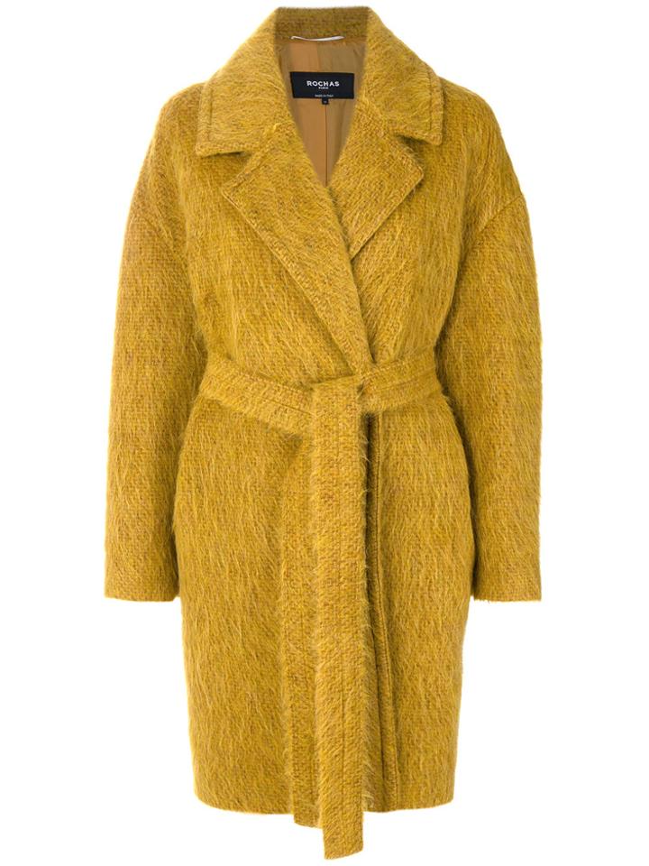 Rochas Oversize Egg Shape Coat - Yellow & Orange