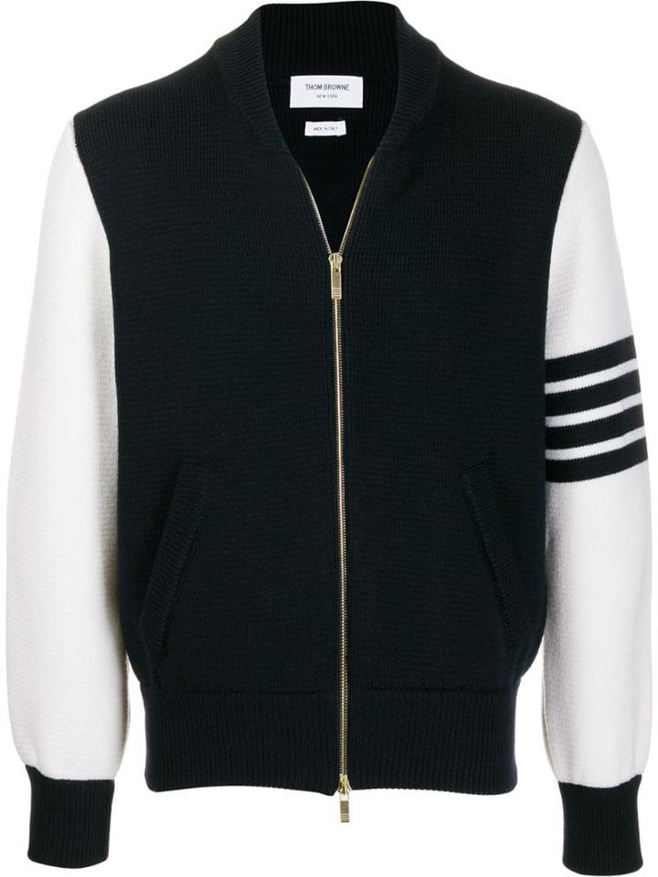 Thom Browne 4-bar Varsity Zip-up Jacket - Blue