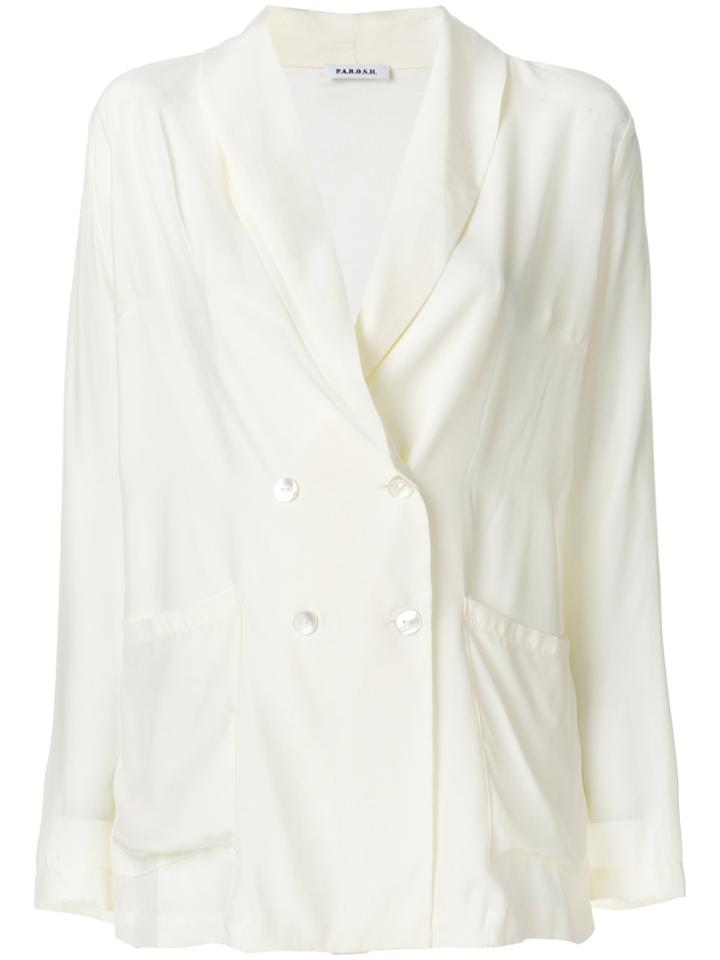 P.a.r.o.s.h. Double Breasted Blazer - White