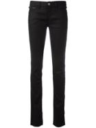 Armani Jeans Slim Fit Trousers, Women's, Size: 28, Black, Linen/flax/viscose/spandex/elastane