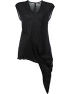 Ilaria Nistri Draped Hem Top, Women's, Size: Medium, Black, Silk/cotton