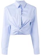 T By Alexander Wang Cropped Shirt, Women's, Size: 6, Blue, Cotton