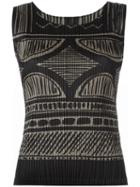 'painted Pottery' Tank - Women - Polyester - 3, Black, Polyester, Pleats Please By Issey Miyake