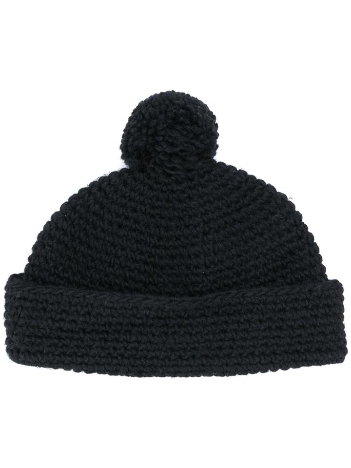 Armani Jeans Pom Pom Beanie - Black