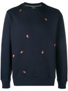 Ps By Paul Smith Embroidered Long-sleeve Sweatshirt - Blue