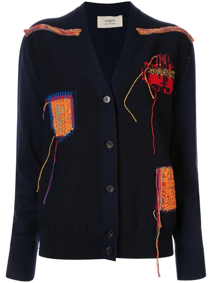 Ports 1961 Patch Pocket Cardigan - Blue