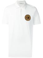 Versace Medusa Patch Polo Shirt, Men's, Size: Xl, White, Cotton