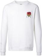 Kent & Curwen Floral Embroidery Sweatshirt, Men's, Size: Medium, White, Cotton