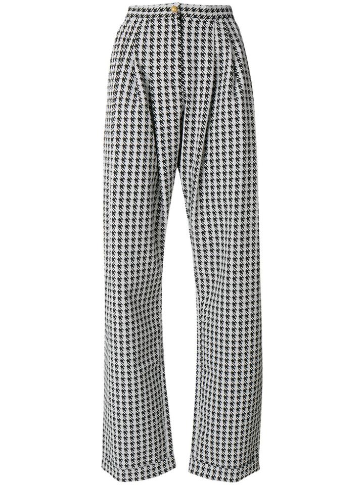 Alcoolique Flared Dogtooth Trousers - Black