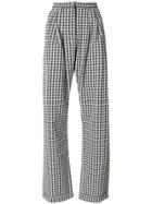 Alcoolique Flared Dogtooth Trousers - Black