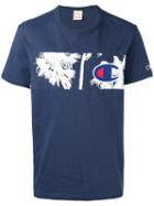 Champion Palm Tree Panel T-shirt, Men's, Size: Small, Blue, Cotton