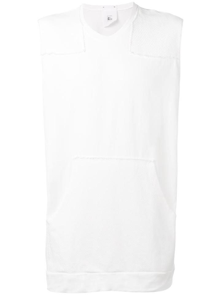 Lost & Found Rooms Shoulder Patches Sleeveless T-shirt, Men's, Size: Xs, White, Cotton