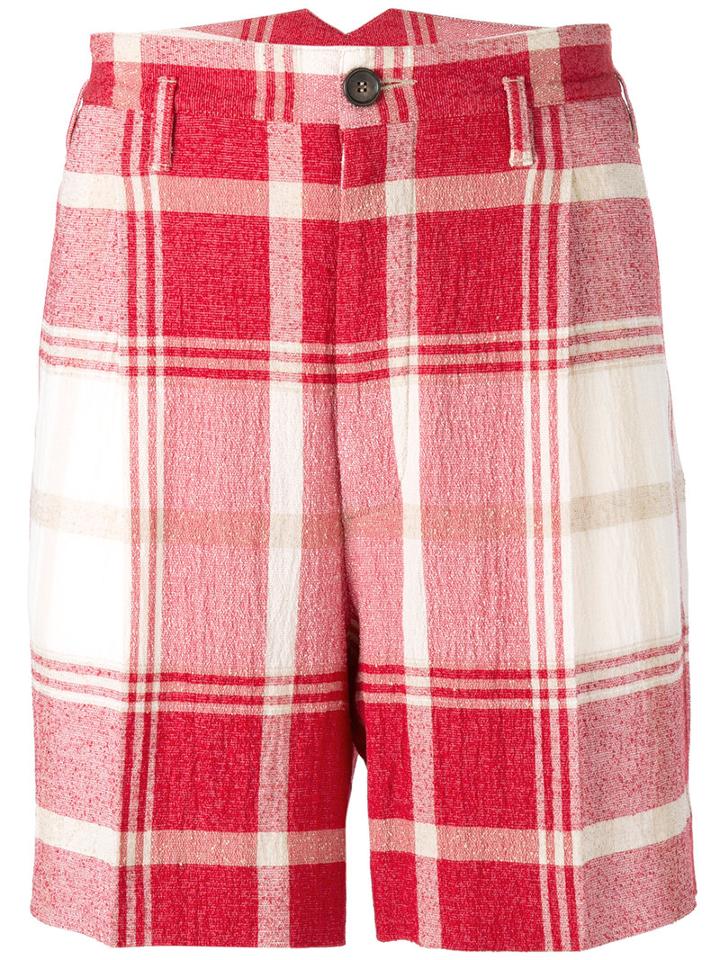 Vivienne Westwood Man Checked Shorts, Men's, Size: 50, Red, Polyamide/spandex/elastane/viscose/cotton
