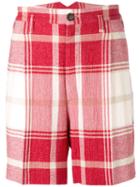Vivienne Westwood Man Checked Shorts, Men's, Size: 50, Red, Polyamide/spandex/elastane/viscose/cotton