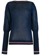 Miahatami Sheer Stripe Detail Sweater - Blue