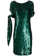 P.a.r.o.s.h. Sequined Tied-sleeve Dress - Green