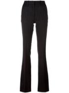 Barbara Bui Pinstriped Flared Trousers, Women's, Size: 38, Black, Spandex/elastane/wool