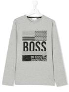 Boss Kids Teen Logo Front Sweatshirt - Grey