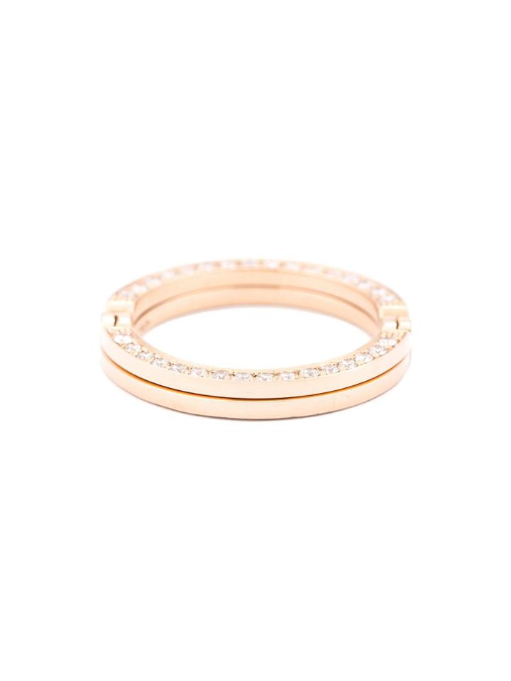 Kim Mee Hye Twisted Gold And Diamond Ring - Pink & Purple