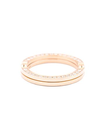 Kim Mee Hye Twisted Gold And Diamond Ring - Pink & Purple