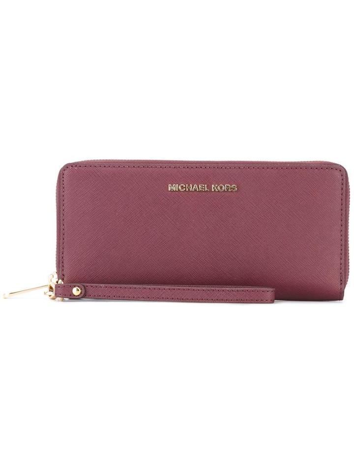 Michael Michael Kors 'jet Set Travel' Continental Wristlet, Women's, Pink/purple, Leather