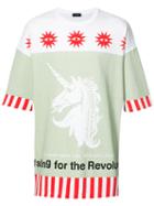Undercover Unicorn Print T-shirt, Men's, Size: 3, Green, Cotton