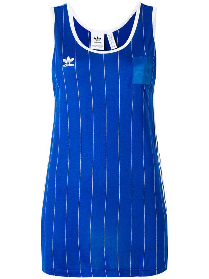 Adidas Striped Long Vest - Blue