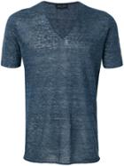 Roberto Collina Denim V-neck T-shirt - Blue