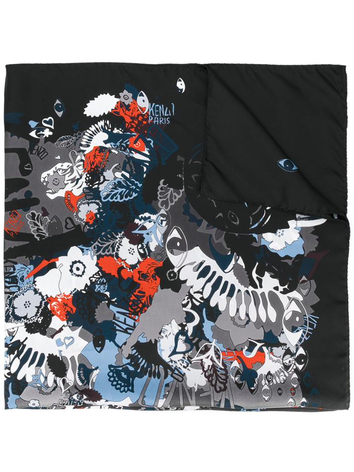 Kenzo Graphic Printed Scarf - Multicolour
