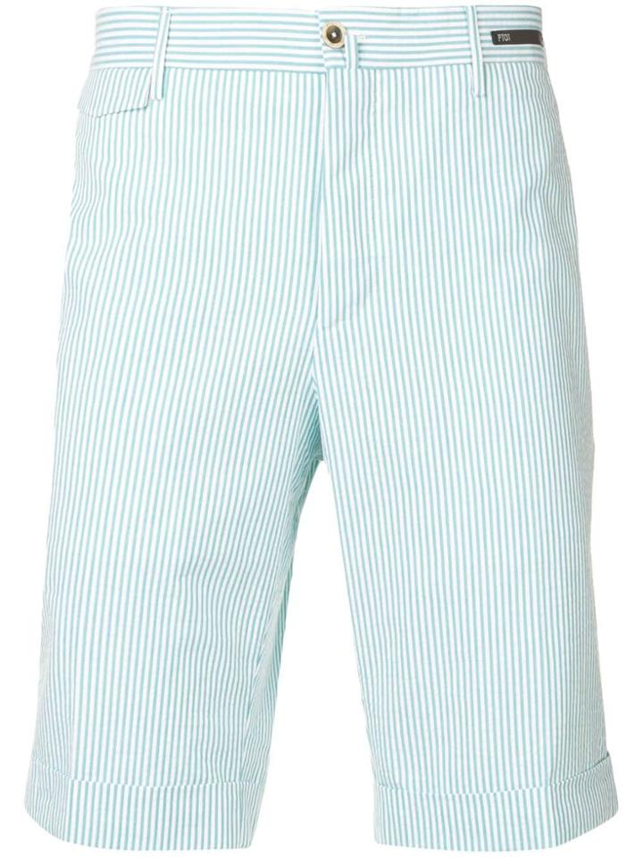 Pt01 Striped Shorts - Green