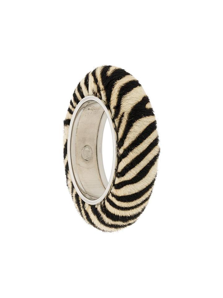 Christian Dior Vintage Zebra Bangle - White