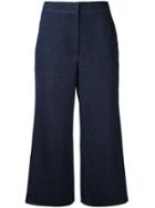 Goen.j Cropped Wide Leg Trousers - Blue