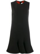 Victoria Beckham Peplum Hem Shift Dress - Black