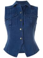 Romeo Gigli Vintage Denim Waistcoat, Women's, Size: 38, Blue