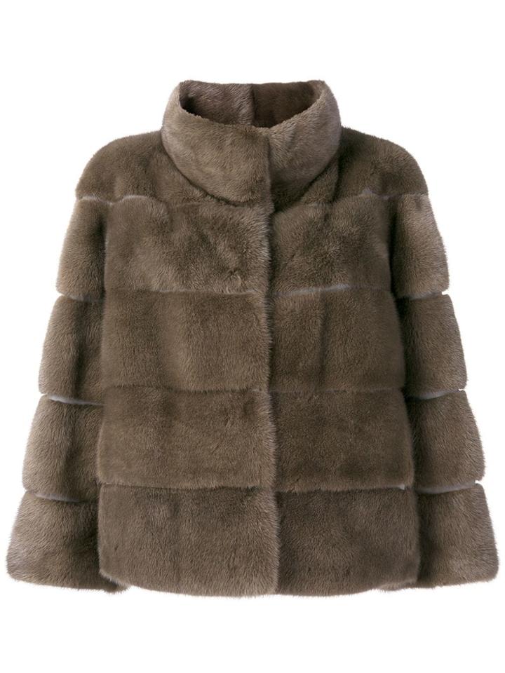 Arma Midi Mink Fur Coat - Grey