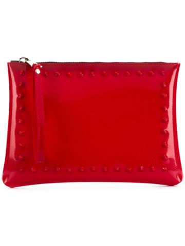 Gum Studded Clutch Bag - Red