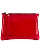 Gum Studded Clutch Bag - Red
