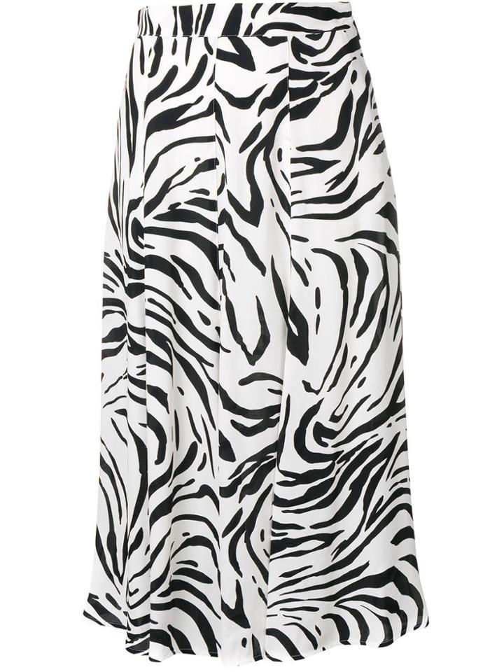 Msgm Zebra Print Midi Skirt - Black