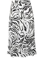 Msgm Zebra Print Midi Skirt - Black