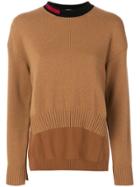 Fendi Contrast Collar Sweater - Brown
