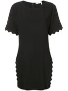 Chloé Scallop Trim Mini Dress - Black