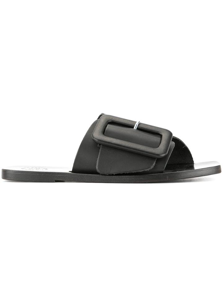 Atp Atelier Leather Buckle Sandals - Black