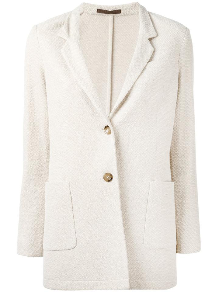 Eleventy Long Length, Single Breasted Blazer, Women's, Size: 40, Nude/neutrals, Cotton/polyamide