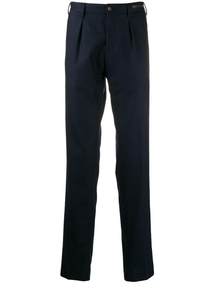 Pt01 Straight-leg Wool Chinos - Blue