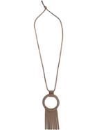 Crescioni Fringe Detail Necklace - Nude & Neutrals