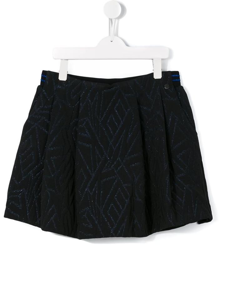 Kenzo Kids Pleated Glitter Logo Skirt, Girl's, Size: 14 Yrs, Blue