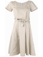 Aspesi - Front Bow Dress - Women - Cotton - 42, Nude/neutrals, Cotton