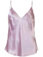 Fleur Du Mal Luxe V-neck Cami Top - Pink & Purple